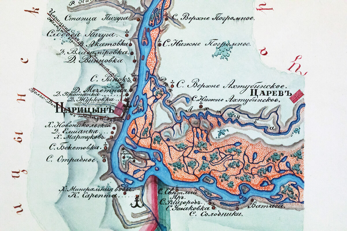 карта реки Волги, фрагмент